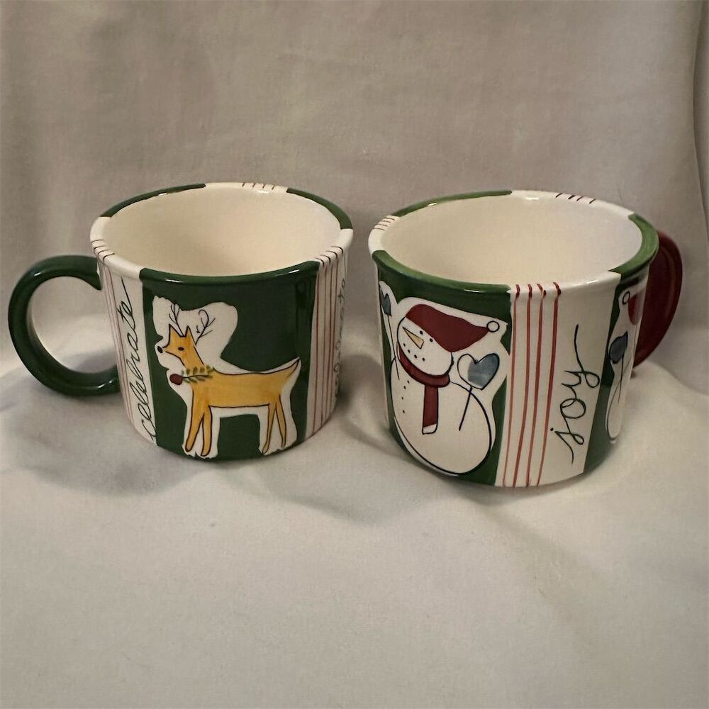 Eddie Bauer Holiday Mugs Set of 4 Festive Christmas Designs